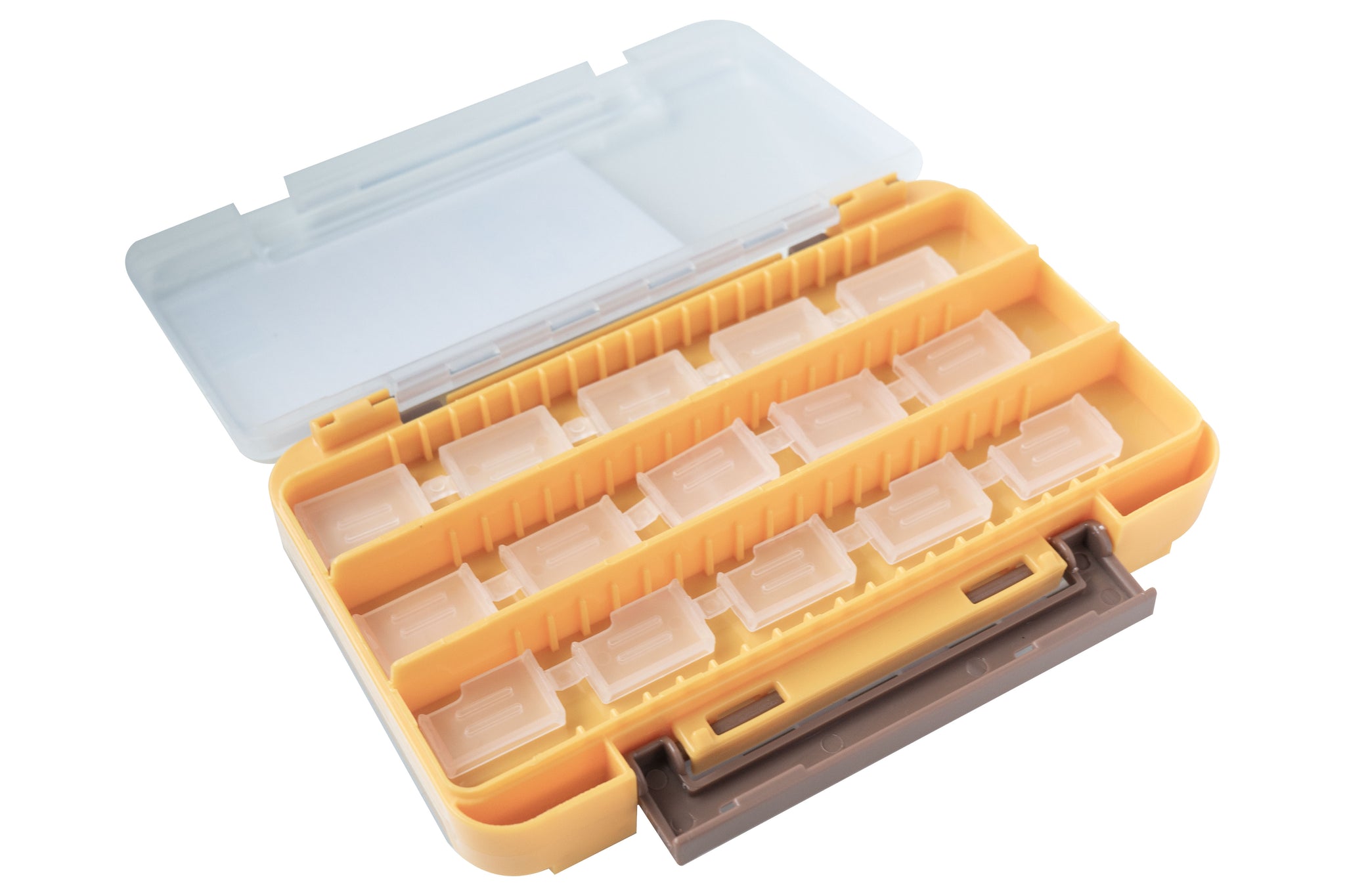 Double Sided Tackle Box Organizer Fishing Tackle Storage Box with 14  Compartments (Orange)